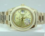 Copy Rolex Day Date 40mm Watch All Gold President White Stick